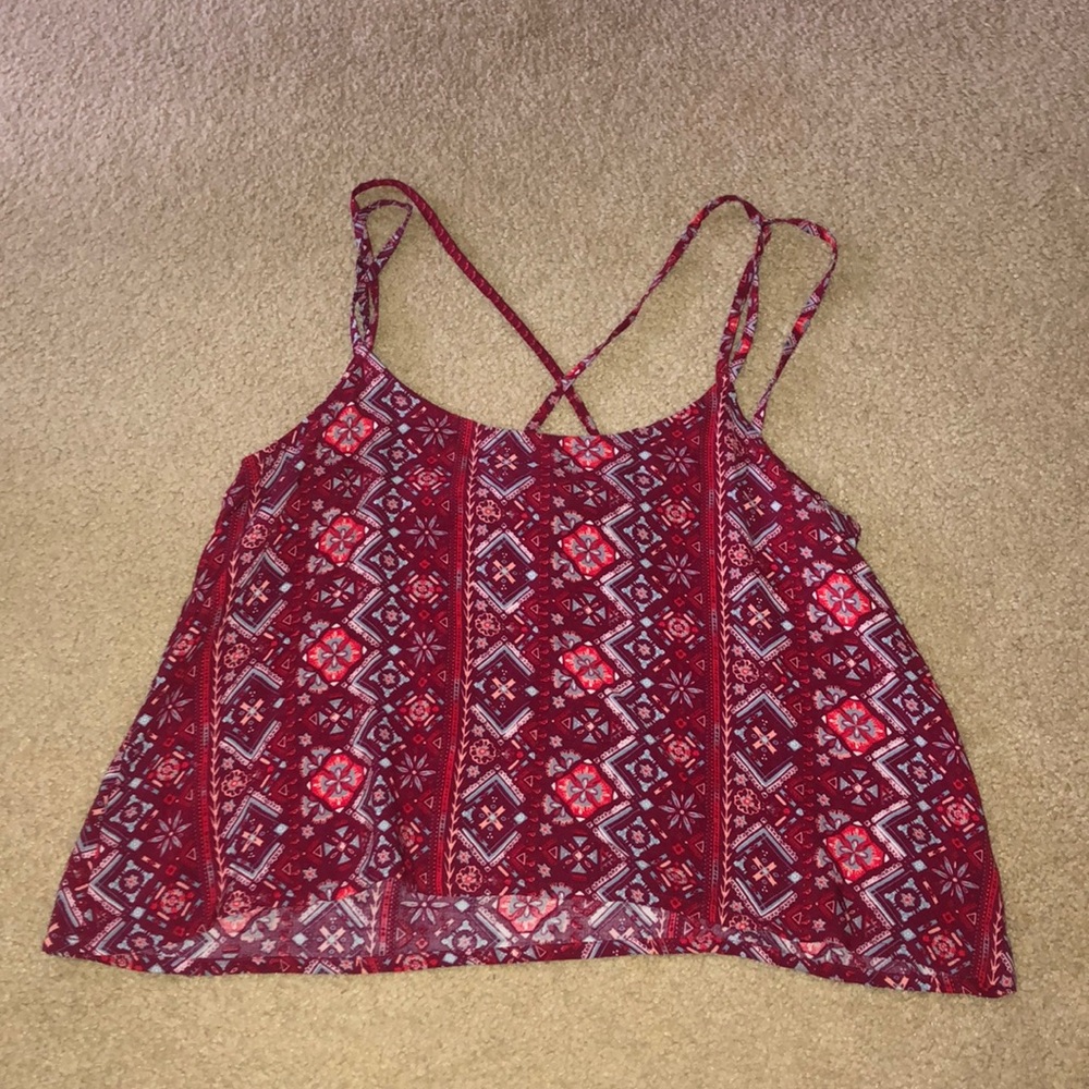 Red and blue crop top